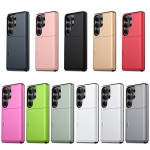 耐衝撃2in1スライド式カード収納TPU PCカードホルダー付きウォレット携帯電話ケース（Samsung S26 Ultra S25 S24 S23 S22 S21 S20対応） - Product Image 2