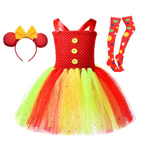Costume de Clown de Cirque pour Fille, Fait Main, Robe Tutu, Tenue de Carnaval Amusante pour Enfants, Jeu de Rôle - Product Image 1