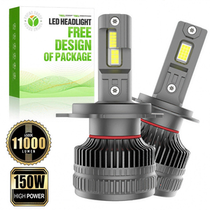 Ampoules de phares LED A9 9006 12V 150W 11000Lm 6500K à double tube en cuivre, très vendues, pour la rénovation de voitures d'<span class=keywords><strong>occasion</strong></span> en concession - Product Image 1