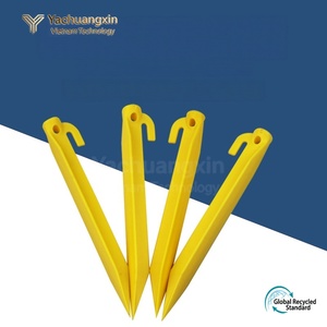 Piquets de tente en plastique jaunes de 13 pouces de longueur pour le camping en plein air, toutes saisons, matériau PP durable - Product Image 6