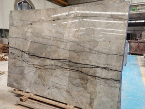 แผ่นหินอ่อนลายธรรมชาติแบบ Bookmatched สีลาซาเกรย์ ซิลเวอร์ริเวอร์ ซิลเวอร์รูท แบบกำหนดขนาดเองได้ - Product Image 5