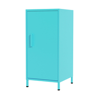 Table de chevet pliable en acier à 3 niveaux avec porte vitrée, couleur personnalisable, pour chambre et salon