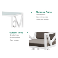 Ensemble de table et chaises de salle à manger d'extérieur en aluminium moderne Express Garden pour cour et hôpital, léger, résistant aux UV, chaises de bistrot