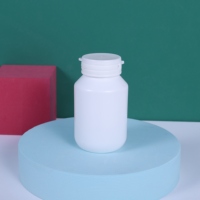 Récipient HDPE noir direct d'usine 150-200ml avec capuchon à double verrouillage, pot de col de 47mm bouteille de supplément