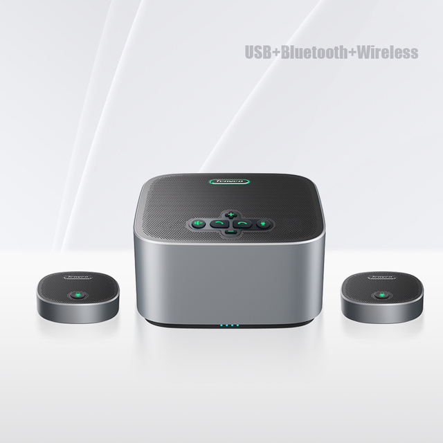 USB//Wireless Speakerphone 10 AI Mics 360°Voice Pickup 360°Voice Pickup Conference Speaker and Microphone