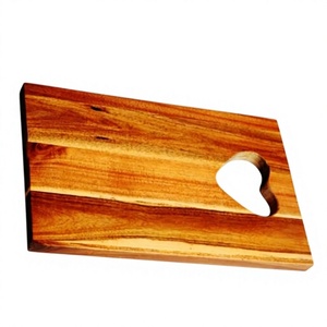 Planche à découper multifonctionnelle légère et écologique en bois d'acacia de haute qualité avec poignée à trous rectangulaires – Design élégant - Product Image 1