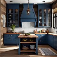 Armoires de cuisine en bois massif de luxe nordique Xichu pour villas et appartements de luxe