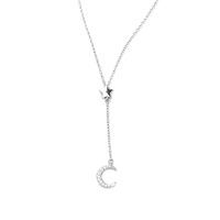 Collier Étoile et Lune en Argent 925, Nouveauté 2026, Accessoire de Niche Élégant, Chaîne de Clavicule à Pendentif Étoile et Lune, Ornement Féminin