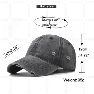 Cappellini da Baseball Vintage Effetto Usurato in <span class=keywords><strong>12</strong></span> Colori, Logo Ricamato Personalizzato, Non Strutturati, a 6 Pannelli, in Denim Lavato, Stile Sportivo da Papà - Product Image 3