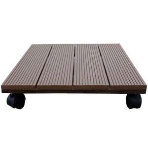 VERTAK Porte-plante en bois <span class=keywords><strong>roulant</strong></span> à 4 roues carré wpc <span class=keywords><strong>support</strong></span> de plante en bois <span class=keywords><strong>pour</strong></span> pots de fleurs - Product Image 2