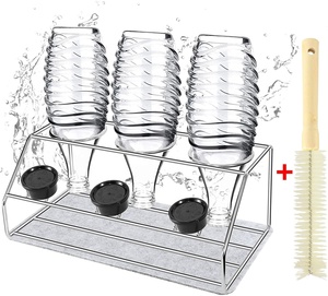 Porte-bouteille de qualité supérieure lavable au lave-vaisselle en acier inoxydable 304 pour les bouteilles SodaStream Crystal et Emil support goutte à goutte avec brosse à bouteilles - Product Image 5