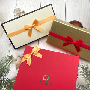 Trước gắn <span class=keywords><strong>Ribbon</strong></span> cung với ban nhạc đàn hồi cho hộp trang trí Handmade Satin Quà tặng Cung cho gói quà tùy chỉnh logo in - Product Image 4