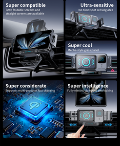 <span class=keywords><strong>Support</strong></span> de téléphone de navigation automobile à écran pliable avec charge sans fil 15W, rotation <span class=keywords><strong>automatique</strong></span> QC3.0 et port Type-C - Product Image 3