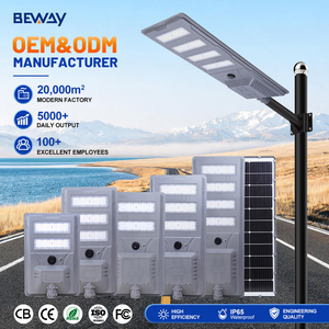 Lâmpada <span class=keywords><strong>Solar</strong></span> de Rua com <span class=keywords><strong>Sensor</strong></span> de Controle, Alta Luminosidade, Impermeável, Tudo em Um, Silício Monocristalino, <span class=keywords><strong>100</strong></span>, 150, 200, 300, 400 <span class=keywords><strong>Watts</strong></span> - Product Image 1