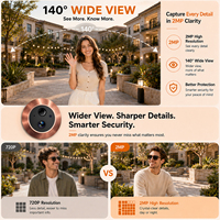 Caméra de porte numérique TUYA 10000mAh avec écran 5'' et vision nocturne HD 2MP – Interphone vidéo et caméra de judas
