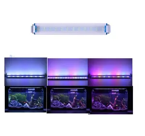 Produsen klip akuarium spektrum penuh lampu Super tipis lampu Aquarium tanam tangki ikan Led pencahayaan akuarium energi Eu