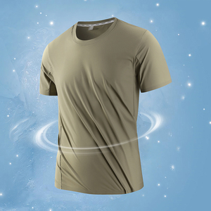 بيع بالجملة تيشيرتات رجالية كاجوال جيدة التهوية مخصصة مطرزة ومطبوعة بشعار شعور بالجليد محبوكة من النايلون/دنة - Product Image 4