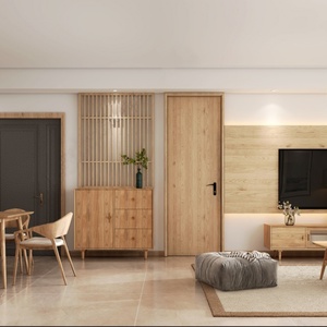 Meuble TV Minimaliste Personnalisé en Bois Massif : un Ensemble de Rangement et d'Organisation pour le Salon - Product Image 2