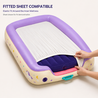 Grand lit de voyage gonflable pour tout-petits avec entrée basse, matelas en PVC floqué et graphismes personnalisés licorne