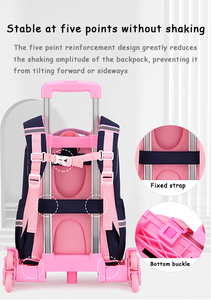 Usine mode enfants bagages sac à dos mignon sirène dessin animé chariot sacs d'école con ruedas <span class=keywords><strong>nina</strong></span> pour les filles mochila escolar extérieur - Product Image 4