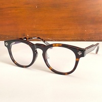 Gafas Ópticas de Diseño de Alta Calidad para Hombre y Mujer, Punk DINGALONGLINGLONG 49-24, Monturas de Gafas de Acetato y Titanio de Lujo para Negocios