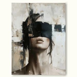 ภาพวาดสีน้ำมันบนผ้าใบลายภาพเหมือนนามธรรมสมจริง งานศิลปะตกแต่งบ้าน ภาพวาดทำมือแบบมีพื้นผิว 3 มิติ - Product Image 3