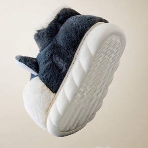 Dép cotton mùa thu mùa đông trong nhà túi dày đáy dễ thương Husky bên ngoài mặc Dép cotton ấm áp - Product Image 6