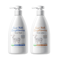 Gel Douche et Lait Corporel au Lait de Chèvre Éclaircissant Hydratant Lissant 500ml Parfum Frais OEM ODM Soin Neutre pour la Peau