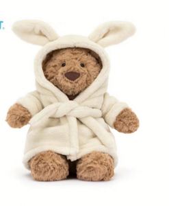 Ours en peluche de Barcelone de 26 cm avec peignoir, adorable peluche en tissu, poupée en polyester doux pour enfants et cadeau - Product Image 1