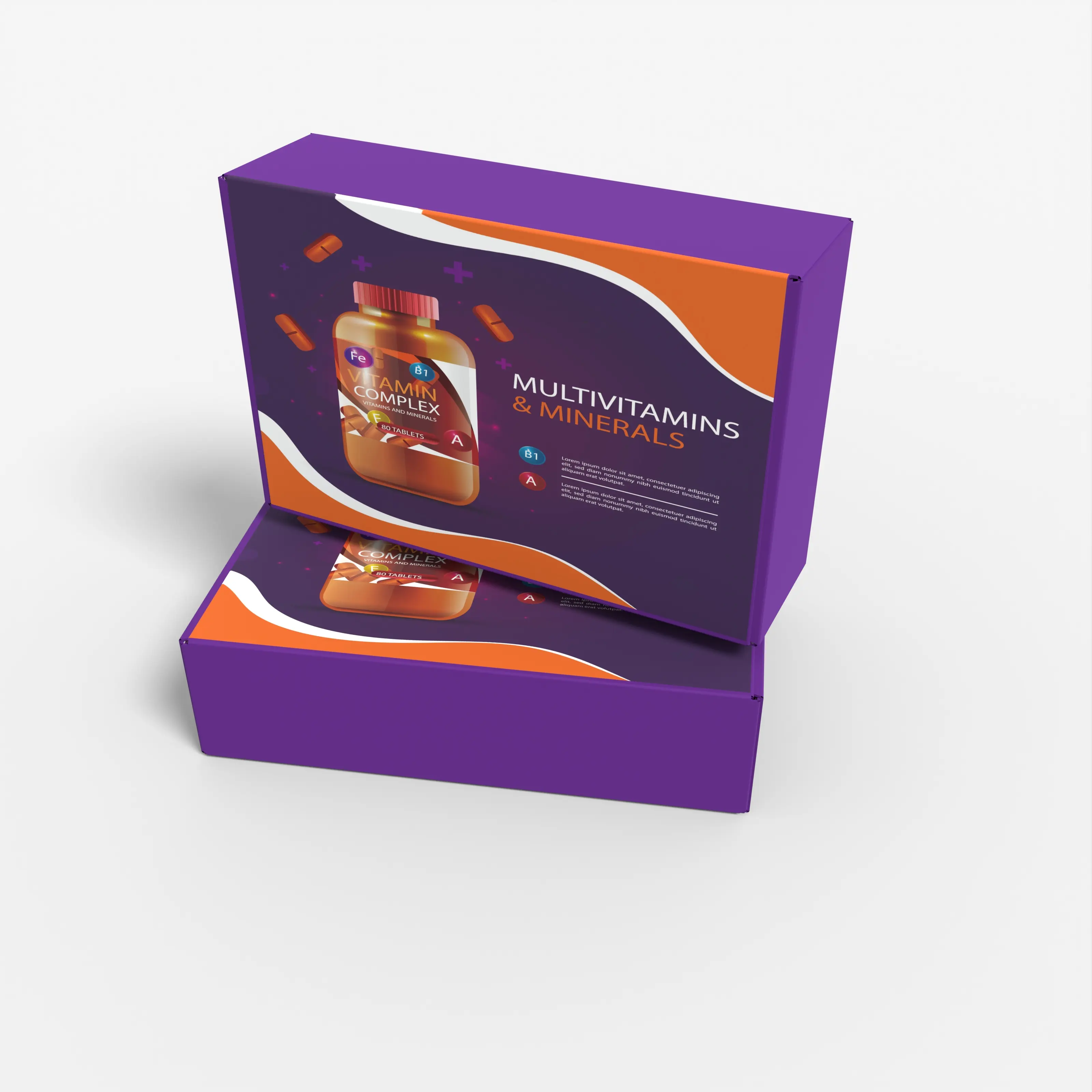 Fábrica personalizada logotipo vitamina ondulado papel caixa caixas produtos cuidados saúde caixa embalagem cápsula