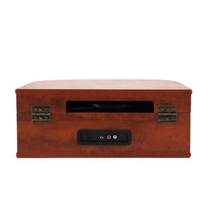 Tourne-disque vinyle multifonction marron élégant au design moderne parfait, lecteur de disques à entraînement par courroie - Product Image 3