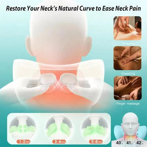 Almohada de Masaje Cervical Eléctrica Portátil Multifuncional Azul con Tracción para Relajación y Reparación Muscular del Cuello, Dispositivo para Uso Doméstico - Product Image 3