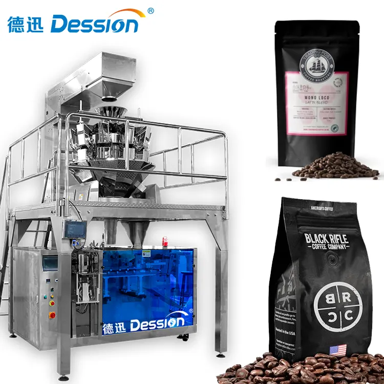 Macchina automatica per imballare sacchetti prefabbricati con chicchi di caffè da 1KG