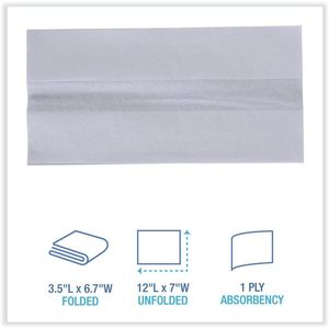 กล่องใส่กระดาษเช็ดปากแบบพับได้ ยี่ห้อ Boardwalk ขนาด 12 นิ้ว x 7 นิ้ว สีขาว ทำจากกระดาษคราฟท์เนื้อนุ่ม พิมพ์ลาย บรรจุ 500 แผ่น/แพ็ค 20 แพ็ค/กล่อง - Product Image 5