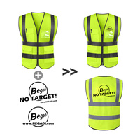 Veste de Sécurité BTP Haute Visibilité Multi-Poches Colorée Réfléchissante Gilet de Travail