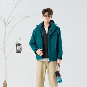 Chaqueta parka a prueba de viento para hombre, impermeable, con cuello alto, tres en uno, para trabajo y uso casual. - Product Image 2