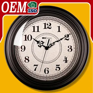 Antique 12-Inch Retro Vintage Plastic Wall Clock European Style Quartz Movement Custom Logo Needle Display for Home Decor