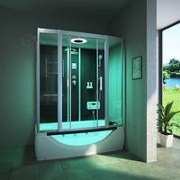 Ensemble de douche de salle de bain cabine de douche de massage debout noir de luxe cabine de douche à vapeur