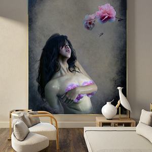 لوحة زيتية تجريدية لامرأة عارية، لوحة فنية جدارية مثيرة، ديكور جداري، رسم بالأرقام - Product Image 1