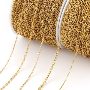 Chaîne à maillons ovales en fil rond vendue au mètre, accessoires pour bracelets, chaînes en acier inoxydable, fabrication de bijoux DIY - Product Image 2