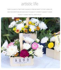 Wooden Flower Pots Vases <b>Baskets</b> Desktop Decorative Living Room TV Cabinet Dining Decorations Simulation of Dried Flowers - Product Image 4