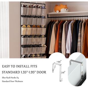 Over The Door <b>Shoe</b> Organizer 40 Pockets Breathable Mesh Hanging <b>Storage</b> Rack For <b>Shoes</b> Behind Door Wall Mount - Product Image 4