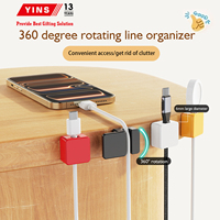 YINS-J44 Organisateur de câbles magnétique en plastique écologique, durable, impression de logo sur surface plate, faible MOQ, cadeaux en gros pour événements professionnels