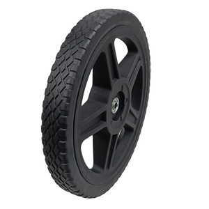 Neumático sólido de PVC de 14 pulgadas para cortacésped, resistente al desgaste, resistente a la corrosión, sin aire, negro - Product Image 1