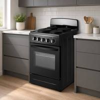 Kompor Listrik Komersial 4 Tungku dengan Oven, Kontrol Digital Berkualitas Tinggi, Peralatan Dapur Efisiensi Tinggi
