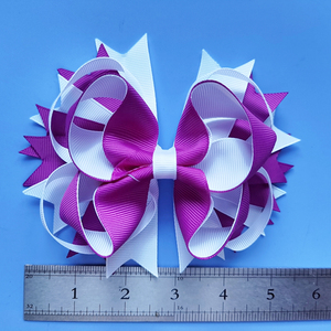 사용자 정의 그로스 그레인 리본 키즈 활 헤어 클립 귀여운 소녀 부티크 솔리드 리본매듭 머리핀 머리핀 모자 헤어 액세서리 - Product Image 2