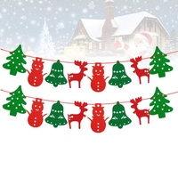 3er Pack Weihnachts baum Schneemann Glocke Elch Form Filz Frohe Weihnachten Banner für Weihnachts feier Dekoration