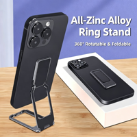 Nouveau support de téléphone pliable carré à fixer sur l'arrière du téléphone 360 °   Support de bureau rotatif pour anneau de maintien de doigt, idéal pour le streaming vidéo en direct