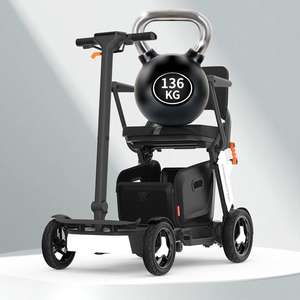 Scooter de Movilidad para Personas Mayores Ultraligero, Plegable Manualmente, con Control por Aplicación, Larga Duración, Almacenamiento Debajo del Asiento, 4 Ruedas - Product Image 3