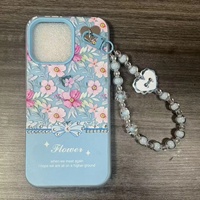 Coque de téléphone PC Fleur Diamant avec chaîne pour iPhone 18 17 16 15 14 13 12 11 et ITEL City200 City100 A100C A200 – Housse arrière tendance pour filles